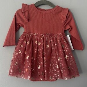 Disney Minnie Mouse Baby Dress with Rose Gold Details
